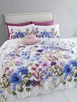Image of Catherine Lansfield Countryside Floral Duvet Set In Pink - Ks
