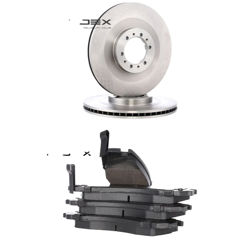Image of RIDEX 3405B2600 Brake disc and pads set Front Axle, Brake Disc Type: internally vented, with acoustic wear warning Brake Set,disc brakes (3405)
