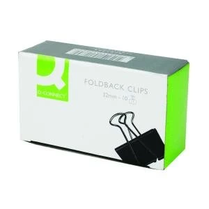 Image of Q-Connect Foldback Clip 32mm Black Pack of 10 KF01284