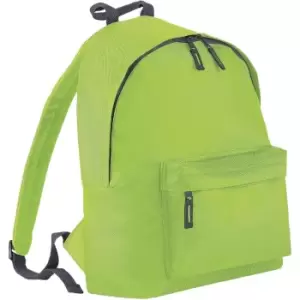 Image of Bagbase Junior Fashion Backpack / Rucksack (14 Litres) (Pack of 2) (One Size) (Lime/graphite) - Lime/graphite