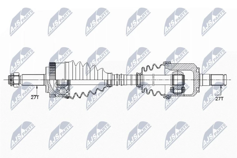 Image of NTY NPW-HY-543 Drive shaft Automatic Transmission, Front Axle Right Drive Shaft (13)