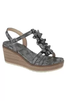 Nina Flower High Wedge Sandal