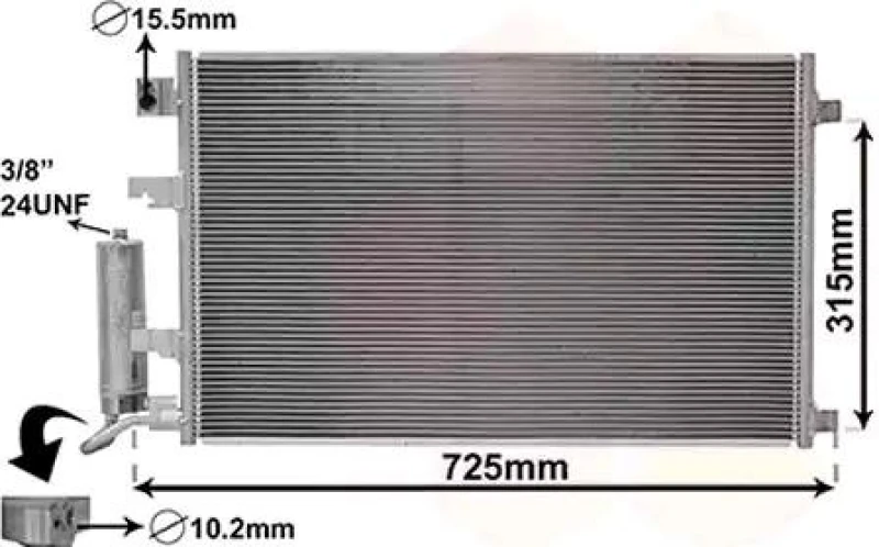 Image of VAN WEZEL 13015702 Condenser with dryer Condenser,air conditioning (448)