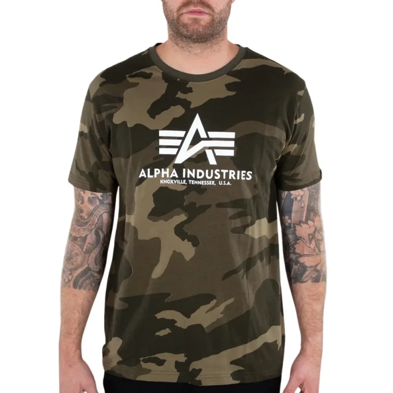Image of alpha industries T-Shirt Alpha Industries Basic Camo Vert Male L