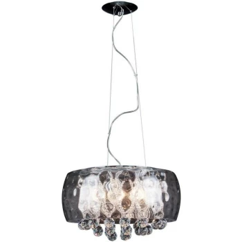 image of Linea Verdace Lighting - Linea Verdace Ice Clear Cylindrical Pendant Ceiling Light Chrome