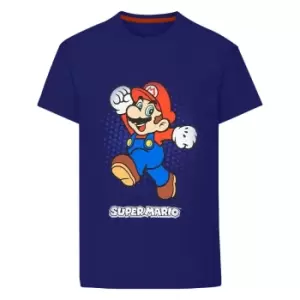 image of Super Mario Childrens/Kids T-Shirt (11-12 Years) (Navy)