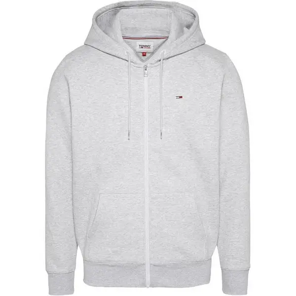 Image of Tommy Jeans Original Flag Basic Zip Hoodie - Grey 2XS