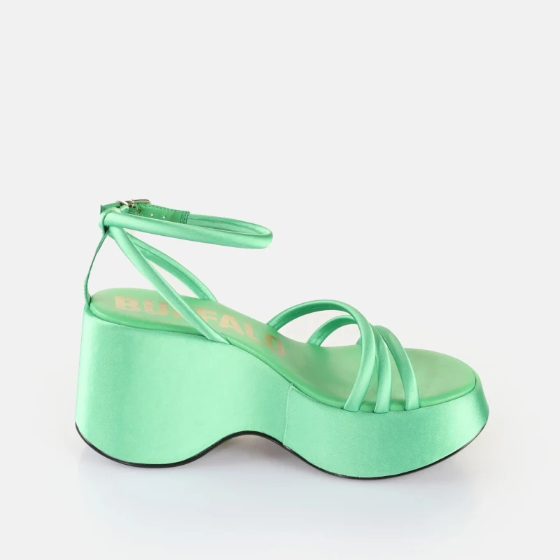 Image of Buffalo Womens wedge sandals Buffalo Joy Mss Sandal - Vegan Vert Female 38