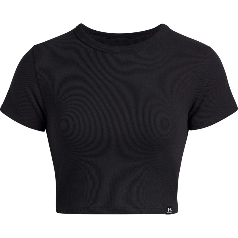 Image of Under Armour Womens Rival Rib Crop Top Black female 14 (L)