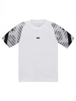 Image of Boys, Nike Junior Strike Dry T-Shirt - White/Black, Size L