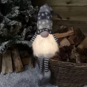 Image of Festive Christmas Sitting Gonk with Dangly Legs & LED Light 50cm GREY