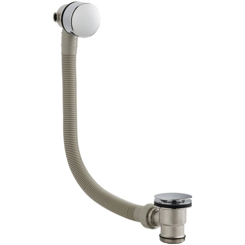 Image of nuie Round Slimline Freeflow Bath Filler - Chrome, Silver E316