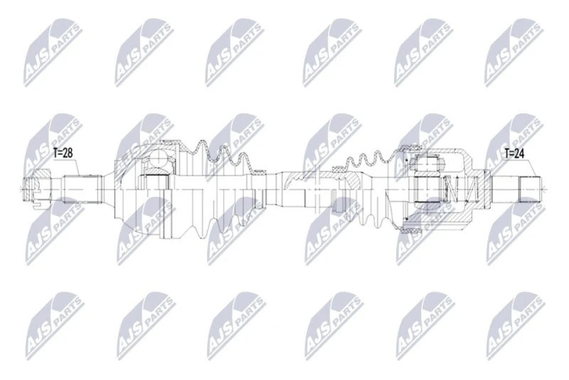 Image of NTY NPW-CT-178 Drive shaft 6-Speed Manual Transmission, Front Axle Left Drive Shaft (13)
