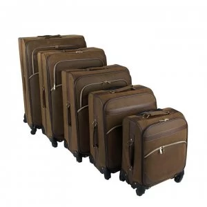 image of Kangol 4 Wheel 2Pcs Set Brown Suitcase