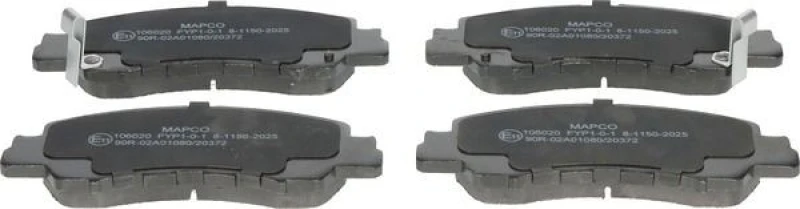 Image of MAPCO 106020 Brake pad set Front Axle, with acoustic wear warning, without accessories, with anti-squeak plate Brake Pad Set,disc brake (402)