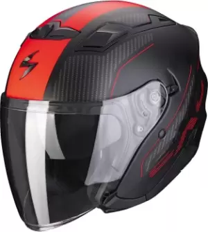 Image of Scorpion EXO-230 Condor Jet Helmet, black-red, Size 2XL, black-red, Size 2XL