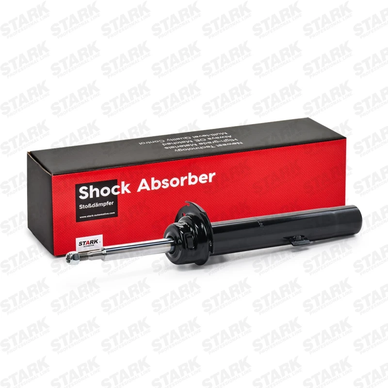 Image of STARK SKSA-0130256 Shock absorber Front Axle Left, Gas Pressure, Twin-Tube, Suspension Strut, Bottom Plate Shock Absorber (854)