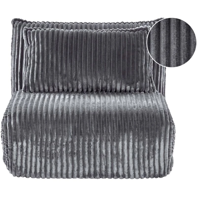 Image of Beliani Single Sofa Bed Lysekil Corduroy Grey