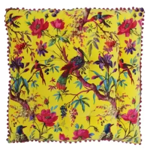 image of Paradise Velvet Floor Cushion Yellow