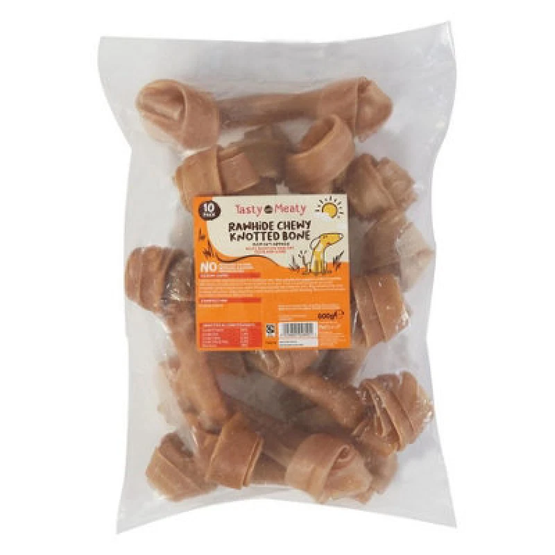 Image of Tasty & Meaty Rawhide Chew Knotted Small 10 Pack