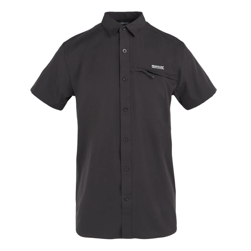 Image of Regatta Travel Packaway Short Sleeve Shirt - Grey Grey S
