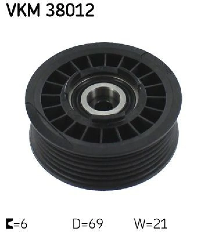 Image of SKF Deflection / guide pulley, V-ribbed belt SKF VKM 38012