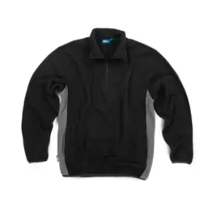 image of Tough Grit 2-Tone 1/4 Zip Fleece Black / Charcoal - S