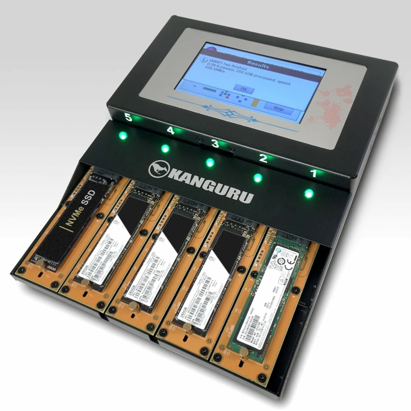 Image of iStorage iStorage Kanguru KanguruClone 4 M.2 NVMe SSD Duplicator|Clone up to 4 M.2 NVMe SSDs at once|Copy Speeds of Up to 12GB/min|Powerful Erase and