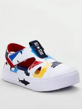 image of Converse Chuck Taylor All Star Shark Bite Superplay Sandal Ox Toddler Trainer - White/Multi