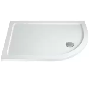 image of 900x800mm Stone Resin Right Hand Offset Quadrant Shower Tray - Slim Line