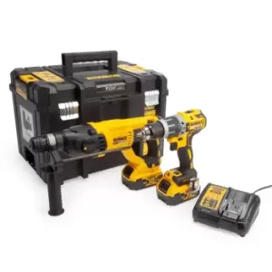 Image of DEWALT DCK2071P2T 18V Combi Drill & SDS Plus Drill Twin Pack (2 x 5.0AH Batterie