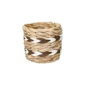Image of Woven Water Hyacinth Chevron Planter - Kitchencraft