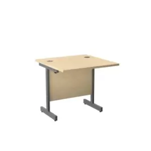 Image of 800 X 600 Single Upright Rectangular Desk Maple-Silver