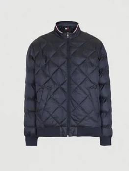 Image of Tommy Hilfiger Two Tone Padded Bomber Jacket - Navy