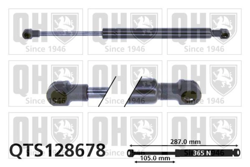 Image of QUINTON HAZELL Tailgate strut QUINTON HAZELL QTS128678