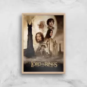 image of Lord Of The Rings: The Two Towers Giclee Art Print - A3 - Wooden Frame