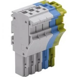 image of WAGO 2022 105000 038 1 Conductor Clip Connector Series 2022 0.25 2.5 mm2 Green yellow Blue Grey