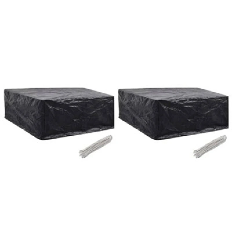 Image of vidaXL 2x Garden Patio Outdoor Backyard Protective Furniture Covers 10 Eyelets