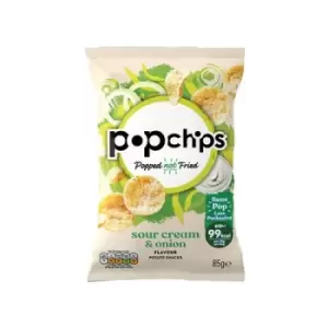 Image of Popchips Crisps Sour Cream and Onion Share Bag 85g (Pack of 8) 0401237