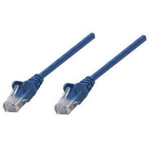 image of Intellinet Network Patch Cable Cat6 20m Blue Copper U/UTP PVC RJ45 Gold Plated Contacts Snagless Booted Polybag