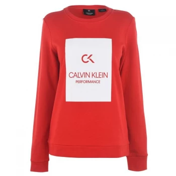 Image of Calvin Klein Performance Calvin Logo Sweater - HIGH RISK RED