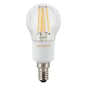 image of Sylvania E14 4W 450Lm Round LED Filament Dimmable Light Bulb