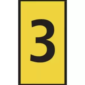 Image of HellermannTyton WIC0 Cable Markers, Pre-printed "3", Yellow, 2 2.8mm Dia. Range