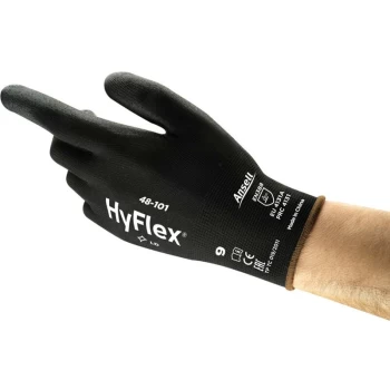 Image of 48-101 Sensilite Palm-side Coated Black Gloves - Size 11 - Ansell