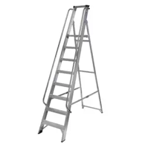 image of Werner 8 Tread Aluminium Platform Step Ladder (H)2.32M