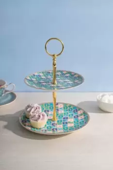 Image of Teas & C's Kasbah Mint Two Tiered Cup Cakes Stand