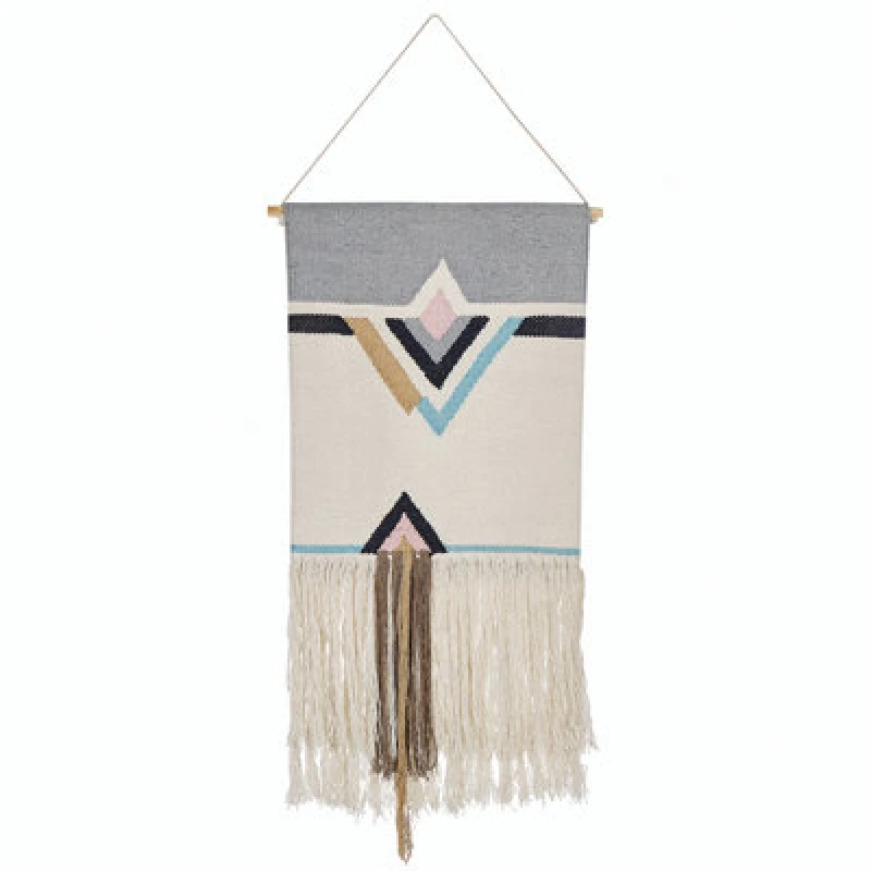 Image of Beliani Fabric Wall Hanging Kabirwala Cotton 116cm Beige