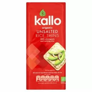 image of KALLO FOODS - Organic Thin Slice Square Brown Rice Cakes NA Salt