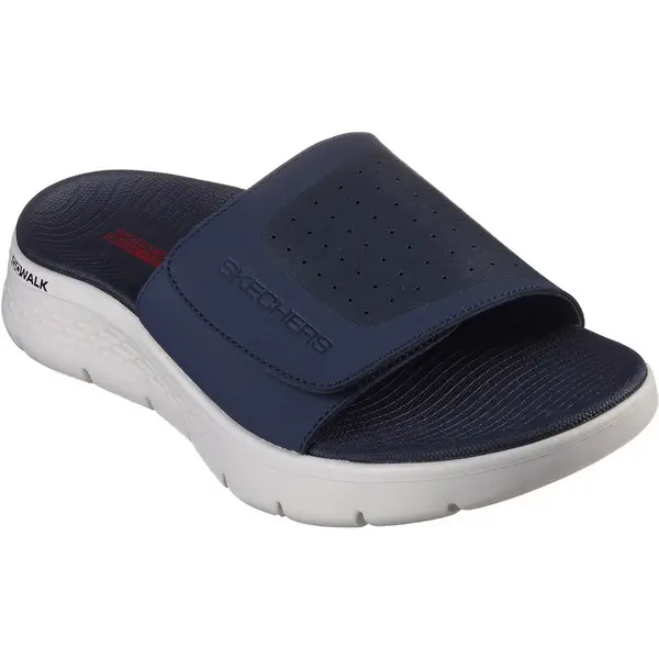 Image of Skechers Mens Go Walk Flex Sandal Sandbar Slide Mules UK Size 11 (EU 45.5) Navy/Red SKE2270-NVRD-11