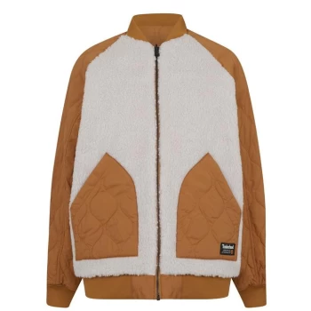 image of Timberland Reversible Sherpa Bomber Jacket - Wheat Boot P471